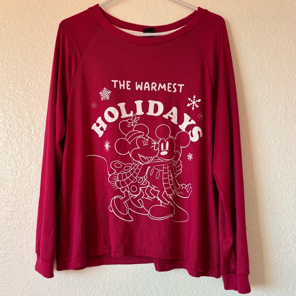 Disney  Festive Pink Holiday Top size L (12-14)